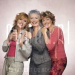 23-02-2005 Dominique van Vliet, Doris Baaten and Simone Kleinsma at studio Amsterdam, on behalf of Mamma Mia, by order of Stage-Entertainment.

[keywords]Posed, Eyecontact, Half Length, Smiling[/keywords]